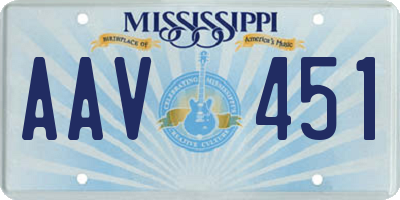 MS license plate AAV451