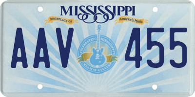 MS license plate AAV455