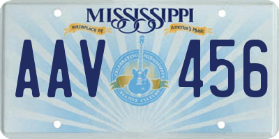 MS license plate AAV456