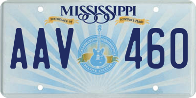 MS license plate AAV460