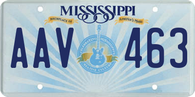 MS license plate AAV463