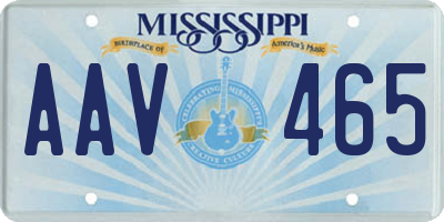 MS license plate AAV465