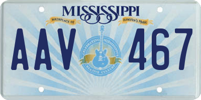 MS license plate AAV467