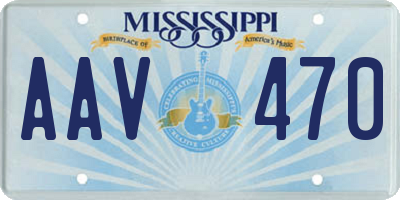 MS license plate AAV470