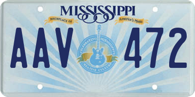 MS license plate AAV472