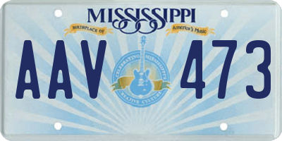 MS license plate AAV473