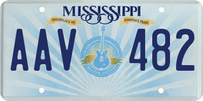 MS license plate AAV482