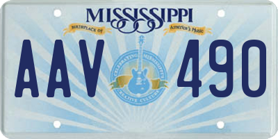 MS license plate AAV490