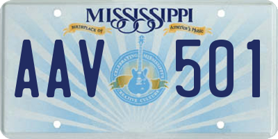 MS license plate AAV501