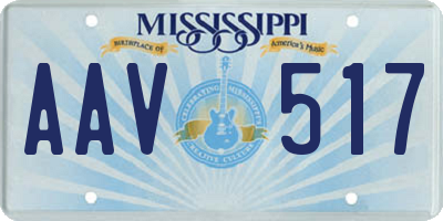 MS license plate AAV517