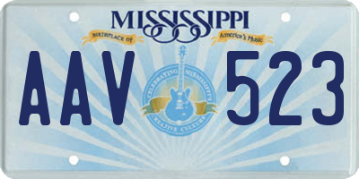 MS license plate AAV523