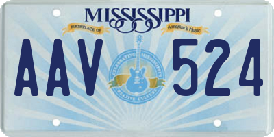 MS license plate AAV524