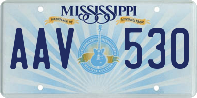 MS license plate AAV530