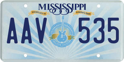 MS license plate AAV535