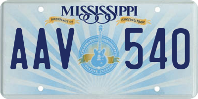 MS license plate AAV540