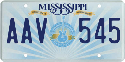 MS license plate AAV545