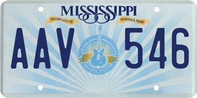 MS license plate AAV546