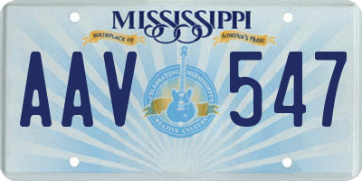 MS license plate AAV547