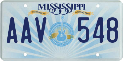 MS license plate AAV548