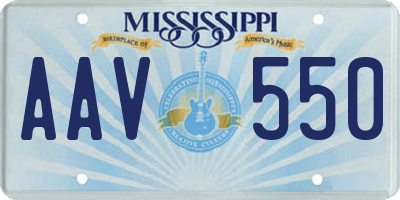 MS license plate AAV550