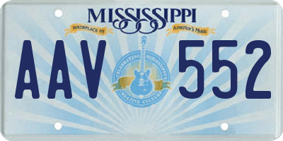 MS license plate AAV552