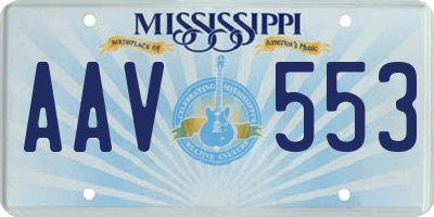 MS license plate AAV553