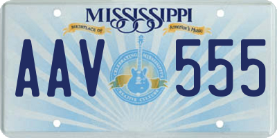 MS license plate AAV555