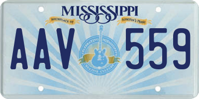 MS license plate AAV559