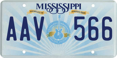 MS license plate AAV566