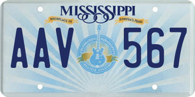 MS license plate AAV567