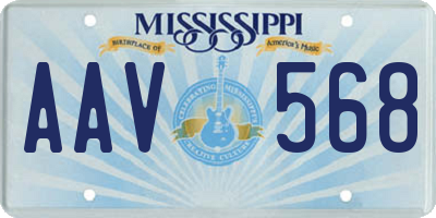 MS license plate AAV568