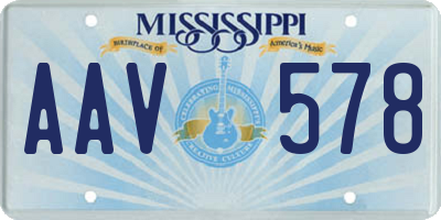 MS license plate AAV578