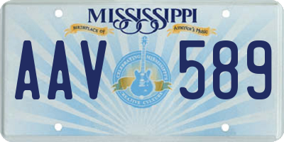 MS license plate AAV589