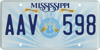 MS license plate AAV598