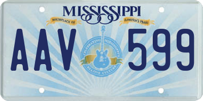 MS license plate AAV599