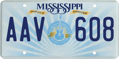 MS license plate AAV608