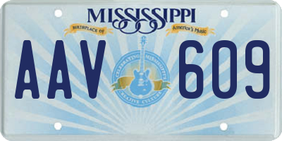 MS license plate AAV609