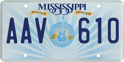 MS license plate AAV610