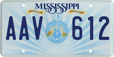 MS license plate AAV612