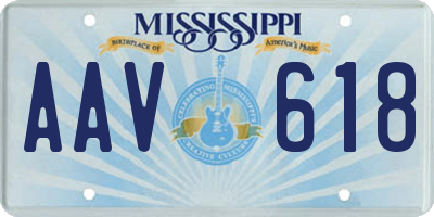 MS license plate AAV618