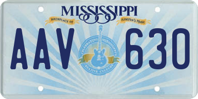 MS license plate AAV630