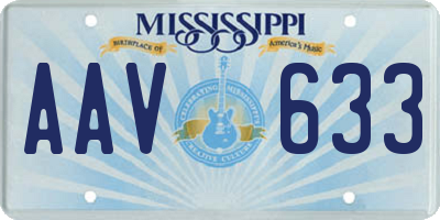 MS license plate AAV633