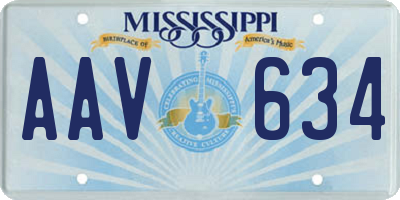 MS license plate AAV634