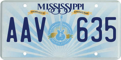 MS license plate AAV635