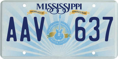 MS license plate AAV637