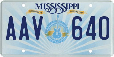 MS license plate AAV640