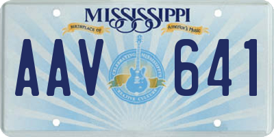 MS license plate AAV641