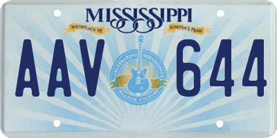 MS license plate AAV644