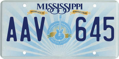 MS license plate AAV645
