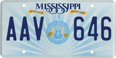 MS license plate AAV646